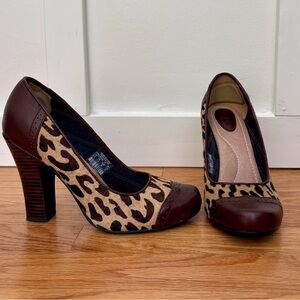 Fossil Leopard Print Brown Heels